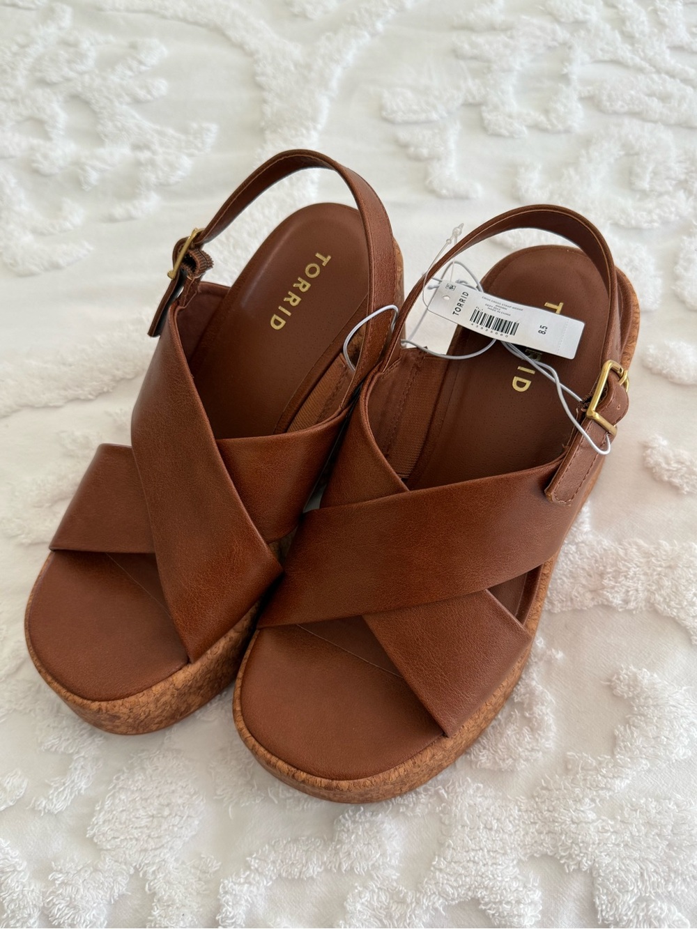 Torrid Brown Crisscross Platform Sandals size 8.5